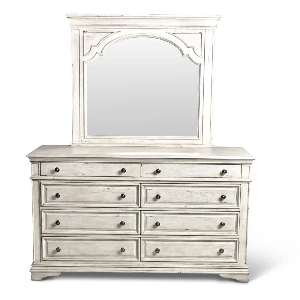 Highland Park 8-Drawer Rustic Ivory Dresser With Mirror (66 in. Depth x 19 in. Width x 79 in. Height) by Steve Silver 3 Highland Park 8-Drawer Rustic Ivory Dresser With Mirror (66 in. Depth x 19 in. Width x 79 in. Height) by Steve Silver
