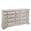 Highland Park 8-Drawer Rustic Ivory Dresser (66 in. Depth x 19 in. Width x 38 in. Height) by Steve Silver -Steve Silver Online Store distressed rustic ivory steve silver dressers hp900drw 64 1000