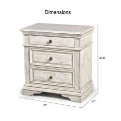 Highland Park Rustic Ivory Nightstand (28 in. Depth x 17 in. Width x 29.5 in. Height) by Steve Silver -Steve Silver Online Store distressed rustic ivory steve silver nightstands hp900nsw 44 1000