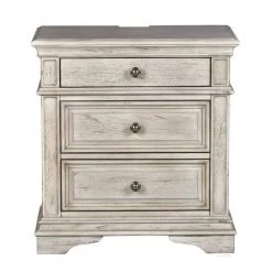 Highland Park Rustic Ivory Nightstand (28 in. Depth x 17 in. Width x 29.5 in. Height) by Steve Silver
