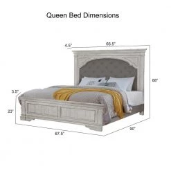 Highland Park Rustic Ivory Queen Pannel Bed by Steve Silver -Steve Silver Online Store distressed rustic ivory steve silver panel beds hp900qbw 1f 1000