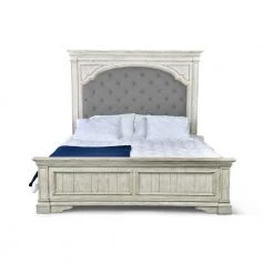 Highland Park Rustic Ivory Queen Pannel Bed by Steve Silver