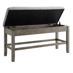 Grayson 47"W x 17"D x 25.5"H Driftwood Storage Counter Bench by Steve Silver -Steve Silver Online Store driftwood steve silver bedroom benches gs640cbg 4f 1000