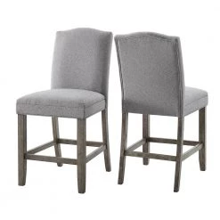 Grayson Driftwood Farmhouse Counter Chair Gray - set of 2 by Steve Silver