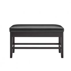 Carrara Black Ebony Counter Bench with storage (26 in. Height x 42 in. Width x 17 in. Depth) by Steve Silver