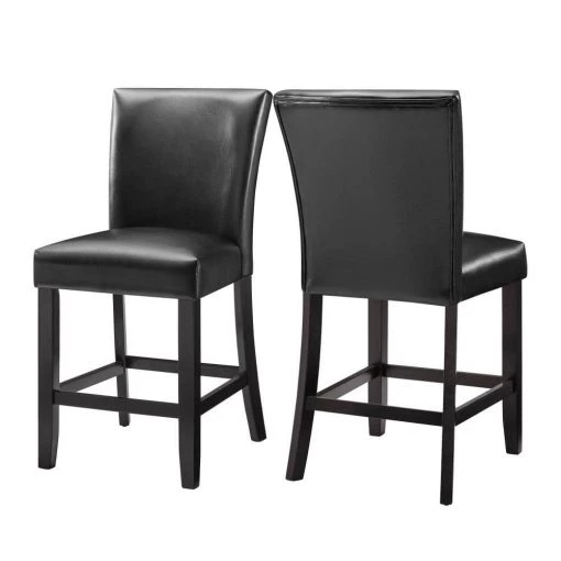 Carrara Ebony Polyurethane Counter Chair (Set of 2) by Steve Silver 3 Carrara Ebony Polyurethane Counter Chair (Set of 2) by Steve Silver -Steve Silver Online Store ebony finish black seat steve silver dining chairs cr630cck 64 1000