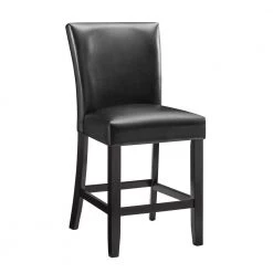 Carrara Ebony Polyurethane Counter Chair (Set of 2) by Steve Silver -Steve Silver Online Store ebony finish black seat steve silver dining chairs cr630cck c3 1000