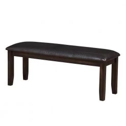 Ally 19.5 in. H Dark Brown Vinyl Dining Bench by Steve Silver