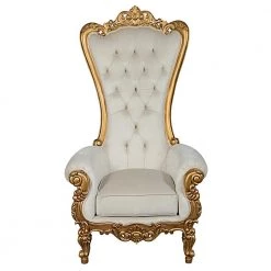 Contessa Stylish Baroque Gold Hardwood Baroque Throne Wingback Chair by Design Toscano