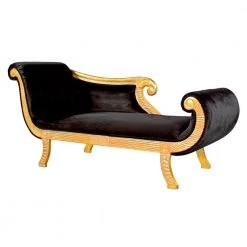 Cleopatra Neoclassical Gold Mahogany Chaise by Design Toscano -Steve Silver Online Store gold design toscano chaise lounges af1602 c3 1000