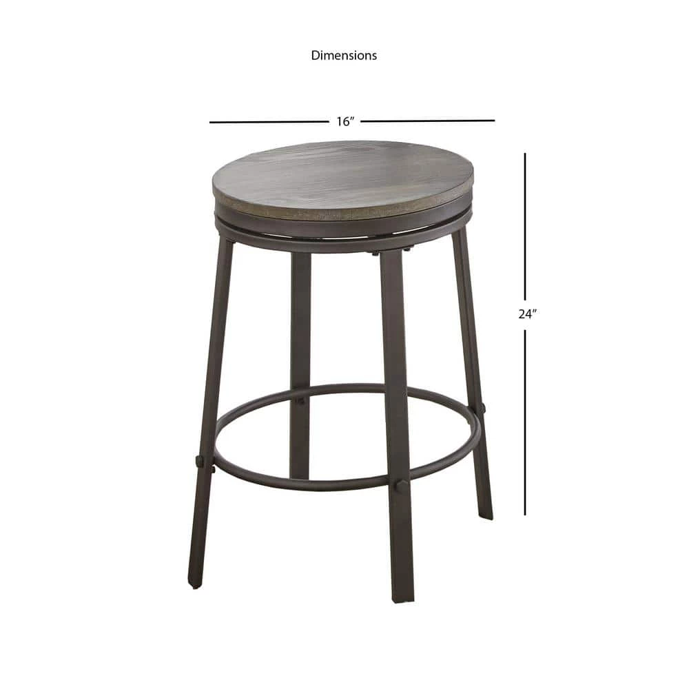 Portland Grey 24 in. Counter Stool (Set of 2) by Steve Silver 7 Portland Grey 24 in. Counter Stool (Set of 2) by Steve Silver - Image 5