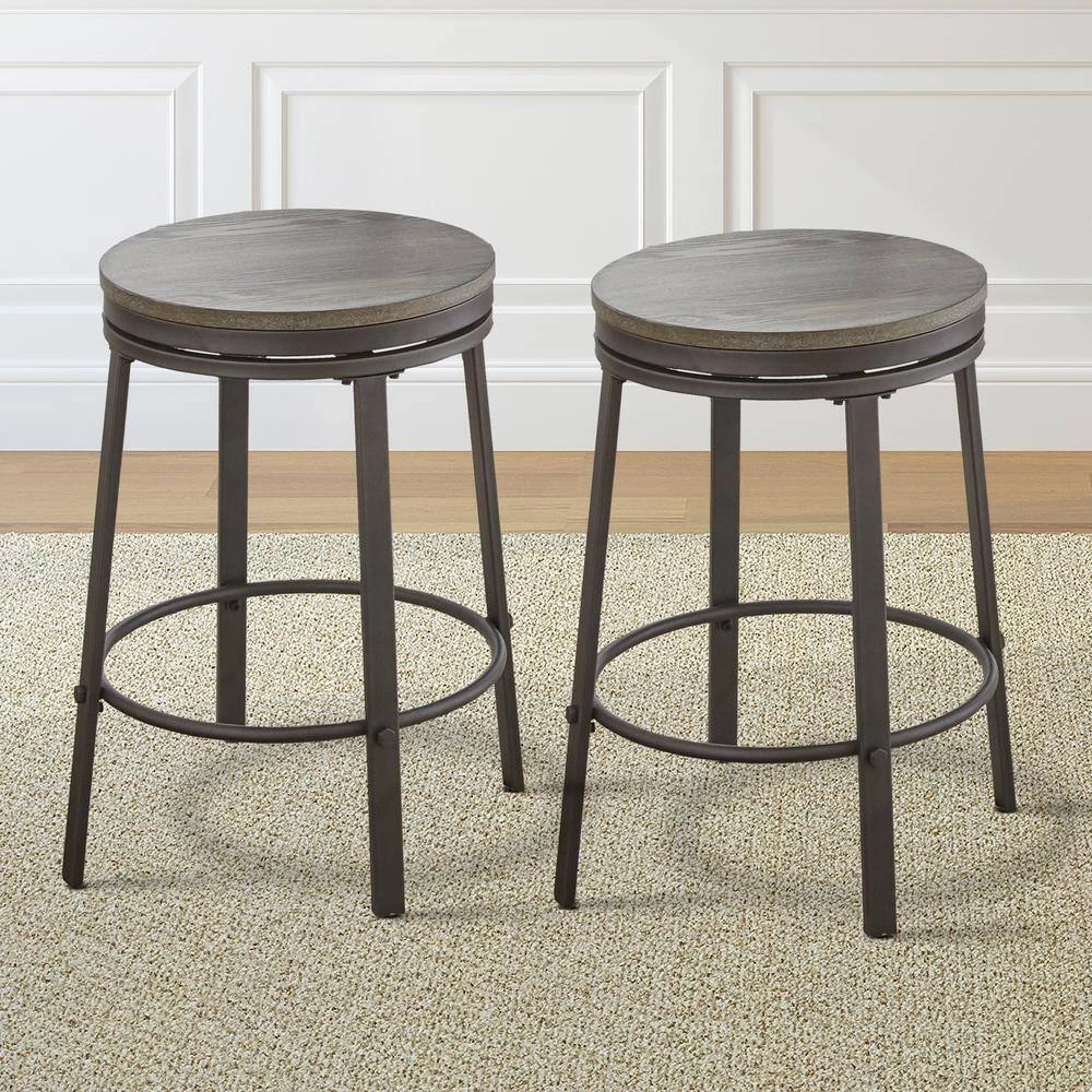 Portland Grey 24 in. Counter Stool (Set of 2) by Steve Silver 6 Portland Grey 24 in. Counter Stool (Set of 2) by Steve Silver - Image 4
