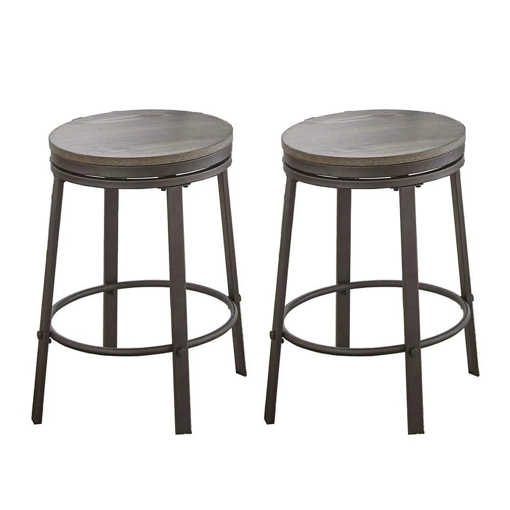 Portland Grey 24 in. Counter Stool (Set of 2) by Steve Silver 3 Portland Grey 24 in. Counter Stool (Set of 2) by Steve Silver