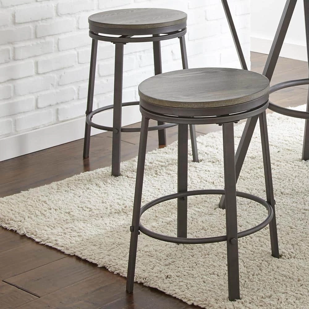 Portland Grey 24 in. Counter Stool (Set of 2) by Steve Silver 5 Portland Grey 24 in. Counter Stool (Set of 2) by Steve Silver - Image 3