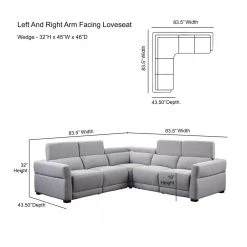 Isla 83.5 in. W 3-Piece Gray Polyester Fabric 4-Seat Symmetrical Power Reclining Sectional by Steve Silver -Steve Silver Online Store gray polyester steve silver loveseats il950sect c3 1000