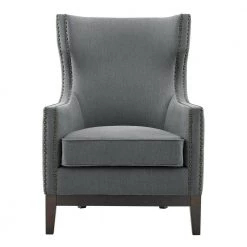 Roswell 18 in. Gray Linen Accent Chair by Steve Silver