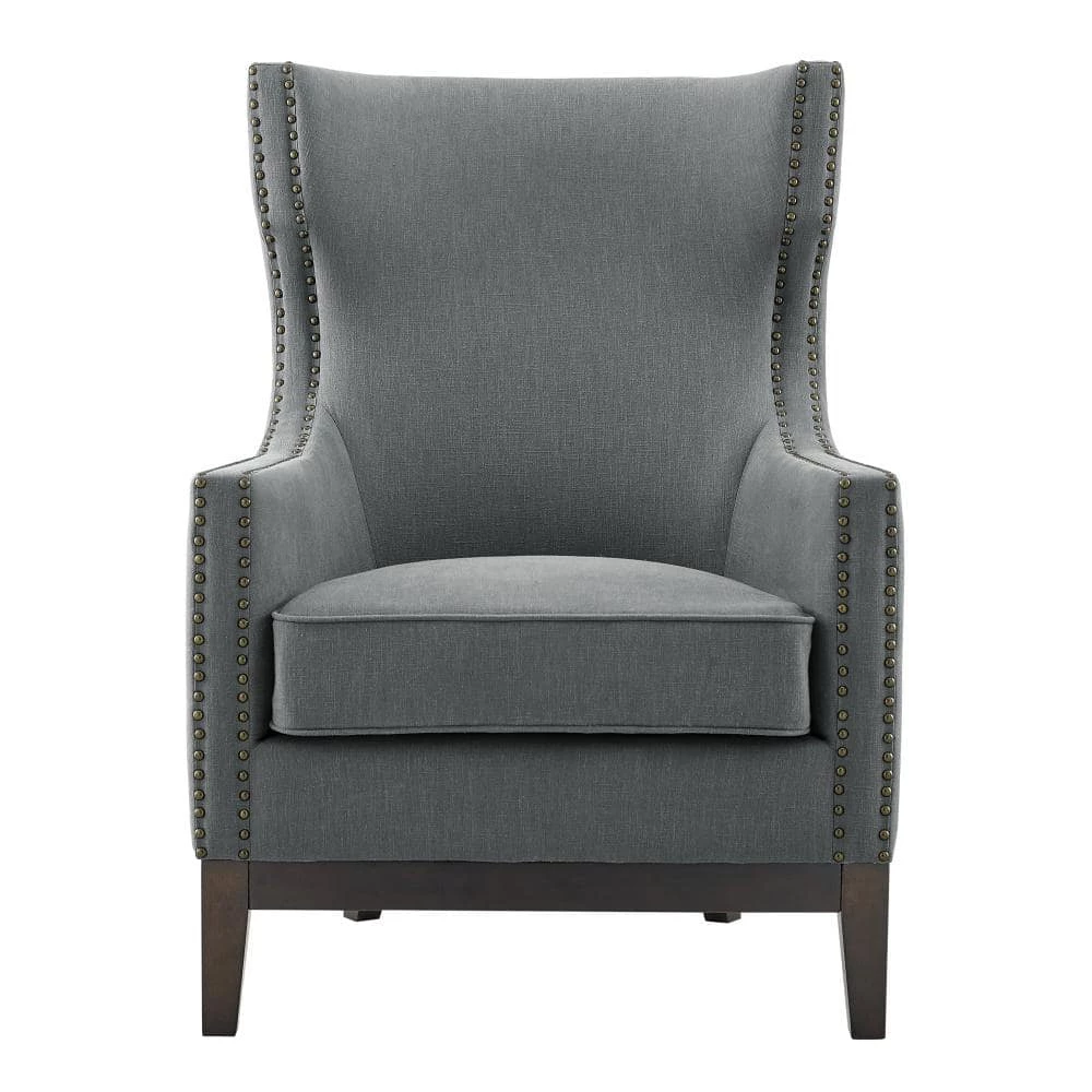 Roswell 18 in. Gray Linen Accent Chair by Steve Silver 3 Roswell 18 in. Gray Linen Accent Chair by Steve Silver