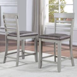 Hyland Gray 24 in. Counter Height Dining Chair (Set of 2) by Steve Silver -Steve Silver Online Store gray steve silver dining chairs hy500cc 44 1000