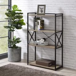 Corday Grey/Black 47"H Bookcase by Steve Silver -Steve Silver Online Store grey black steve silver bookcases bookshelves cd100bc 31 1000