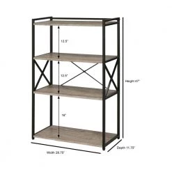 Corday Grey/Black 47"H Bookcase by Steve Silver -Steve Silver Online Store grey black steve silver bookcases bookshelves cd100bc 4f 1000