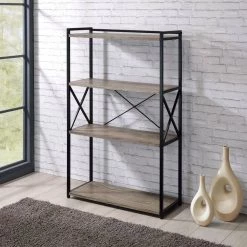 Corday Grey/Black 47"H Bookcase by Steve Silver -Steve Silver Online Store grey black steve silver bookcases bookshelves cd100bc c3 1000