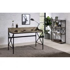 Corday Grey/Black Desk with USB Port (48.75W x 22D x 35H) by Steve Silver -Steve Silver Online Store grey black steve silver writing desks cd100d 1f 1000
