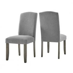 Emily 18 in. Grey Upholstered Side Chair (Set of 2) by Steve Silver
