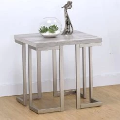 David gray and Pewter End Table by Steve Silver -Steve Silver Online Store grey steve silver end side tables di100e 31 1000