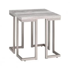 David gray and Pewter End Table by Steve Silver