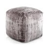 Hazel Grey Polyester Blend Square Pouf by Steve Silver -Steve Silver Online Store grey steve silver ottomans hz180p 64 1000