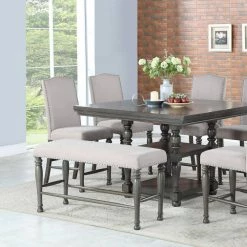 Caswell Grey Counter Bench (25 in. Height x 48 in. Width x 17 in. Depth) by Steve Silver 11 Caswell Grey Counter Bench (25 in. Height x 48 in. Width x 17 in. Depth) by Steve Silver -Steve Silver Online Store harbor grey steve silver bedroom benches cw700bn 31 1000