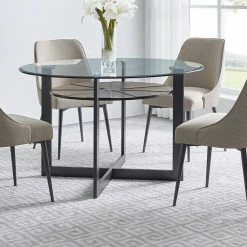 Olson Khaki Polyester Side Chair (Set of 2) by Steve Silver -Steve Silver Online Store khaki fabric dark metal base steve silver accent chairs os480sk 31 1000