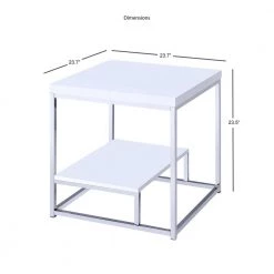 Lucia White Lower Shelf End Table by Steve Silver -Steve Silver Online Store medium brown legs with grey brown top steve silver end side tables lu450ew c3 1000