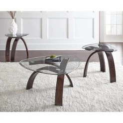 Pitman 3-Piece Occasional Set Merlot with Beveled Glass Top Cocktail and 2-End Tables by Steve Silver -Steve Silver Online Store merlot cherry steve silver coffee tables im35003pk 31 1000