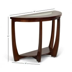 Rafael 45 in. Merlot Cherry/Clear Standard Half-Round Composite Console Table with Cracked Glass Inserts by Steve Silver 16 Rafael 45 in. Merlot Cherry/Clear Standard Half-Round Composite Console Table with Cracked Glass Inserts by Steve Silver -Steve Silver Online Store merlot cherry steve silver console tables rf300s 44 1000