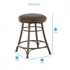 Bali 24 in. Metal Backless Swivel Barstool with Bonded Leather Seat by Steve Silver -Steve Silver Online Store metal steve silver bar stools bl500scc c3 1000