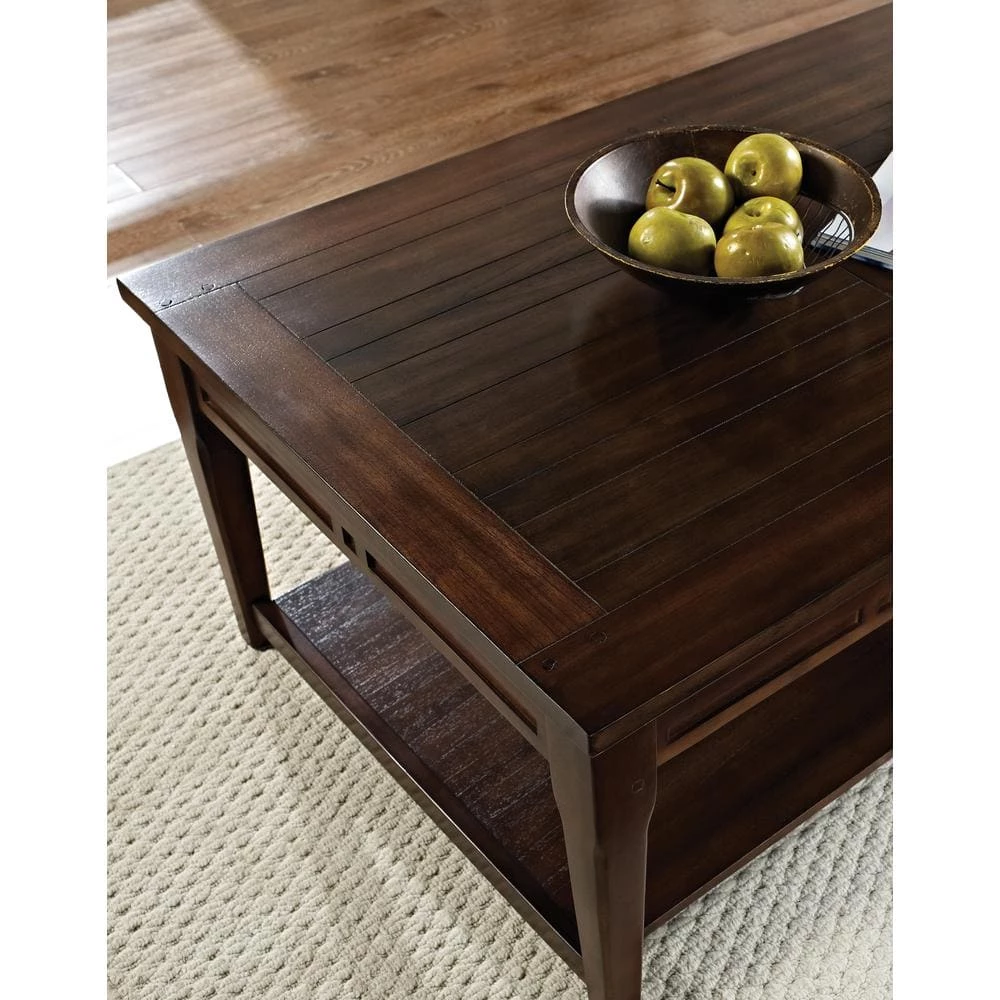 Crestline 48 in. Mocha Cherry Large Rectangle Wood Coffee Table with Lift Top by Steve Silver 4 Crestline 48 in. Mocha Cherry Large Rectangle Wood Coffee Table with Lift Top by Steve Silver - Image 2