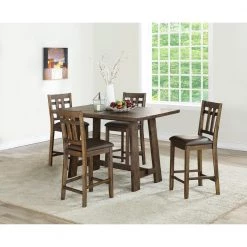 Saranac Brown Slat Back 24 in. Counter Chair (Set of 2) by Steve Silver