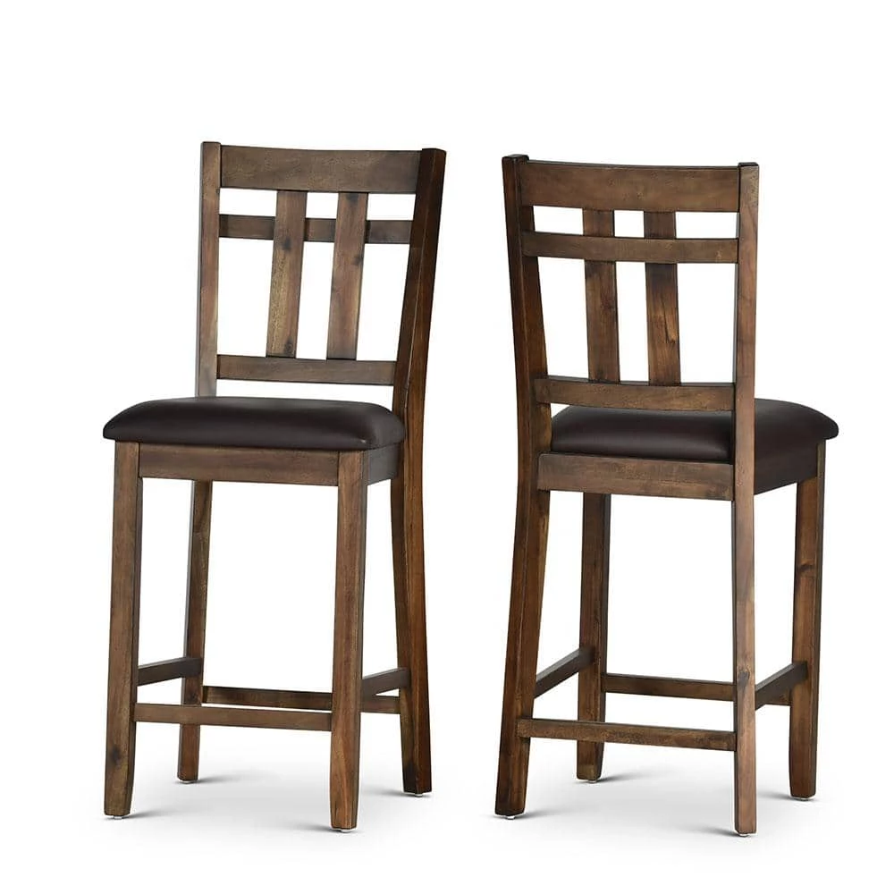 Saranac Brown Slat Back 24 in. Counter Chair (Set of 2) by Steve Silver 7 Saranac Brown Slat Back 24 in. Counter Chair (Set of 2) by Steve Silver - Image 5