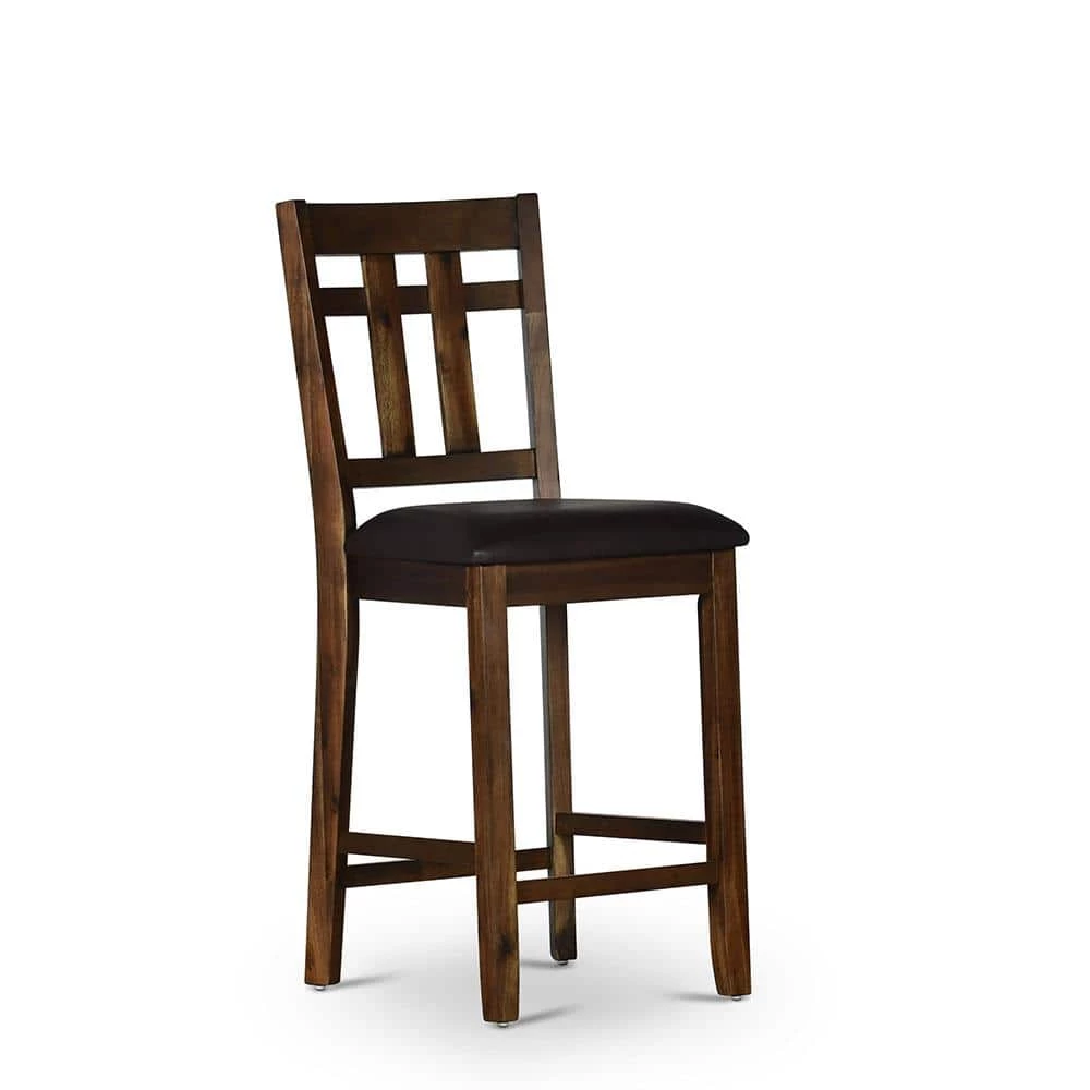 Saranac Brown Slat Back 24 in. Counter Chair (Set of 2) by Steve Silver 6 Saranac Brown Slat Back 24 in. Counter Chair (Set of 2) by Steve Silver - Image 4