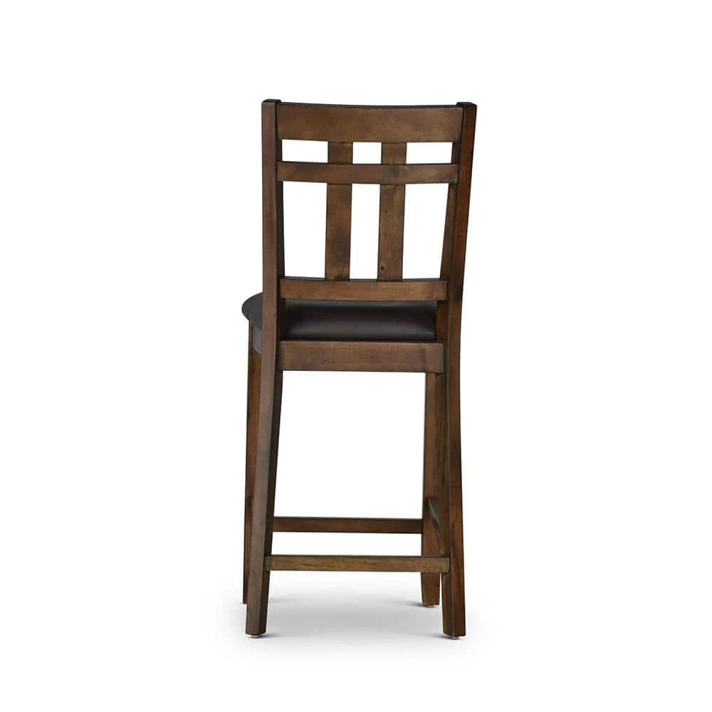 Saranac Brown Slat Back 24 in. Counter Chair (Set of 2) by Steve Silver 4 Saranac Brown Slat Back 24 in. Counter Chair (Set of 2) by Steve Silver - Image 2