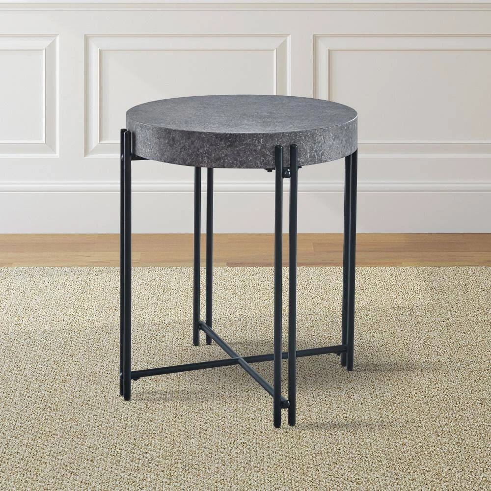 Morgan Grey and Black Round End Table by Steve Silver 7 Morgan Grey and Black Round End Table by Steve Silver - Image 5