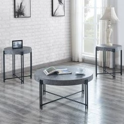 Morgan Grey and Black Round End Table by Steve Silver 9 Morgan Grey and Black Round End Table by Steve Silver -Steve Silver Online Store mottled grey steve silver end side tables mg200e 4f 1000