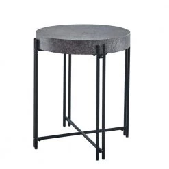 Morgan Grey and Black Round End Table by Steve Silver