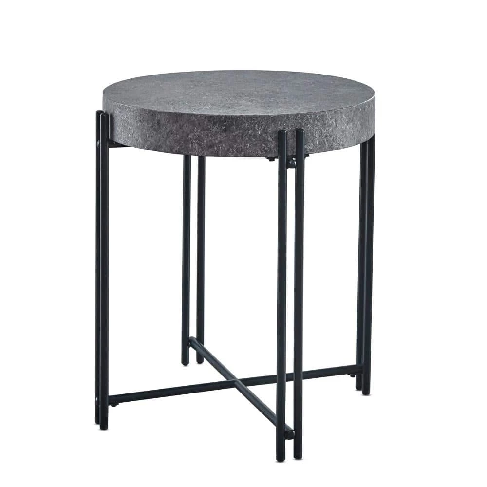 Morgan Grey and Black Round End Table by Steve Silver 3 Morgan Grey and Black Round End Table by Steve Silver