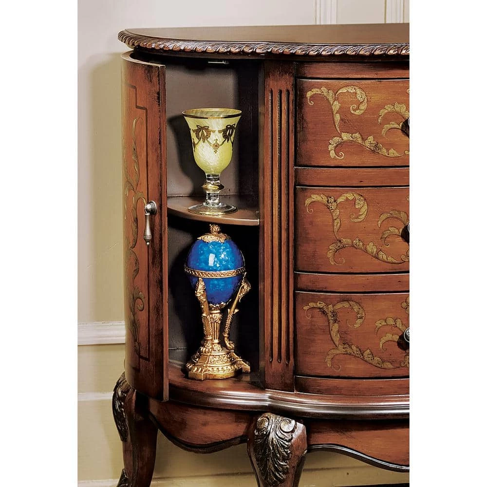 Villa Lucchesi 32 in. Multi-Colored Standard Rectangle Top Wood Serpentine Console Table by Design Toscano 7 Villa Lucchesi 32 in. Multi-Colored Standard Rectangle Top Wood Serpentine Console Table by Design Toscano - Image 5