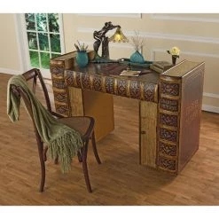 Literary Volumes 50.5 in. Rectangular Wood Multi-Colored 2-Drawer Writing Desk by Design Toscano -Steve Silver Online Store multi colored design toscano writing desks oa38136 31 1000