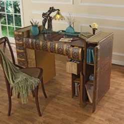 Literary Volumes 50.5 in. Rectangular Wood Multi-Colored 2-Drawer Writing Desk by Design Toscano -Steve Silver Online Store multi colored design toscano writing desks oa38136 77 1000