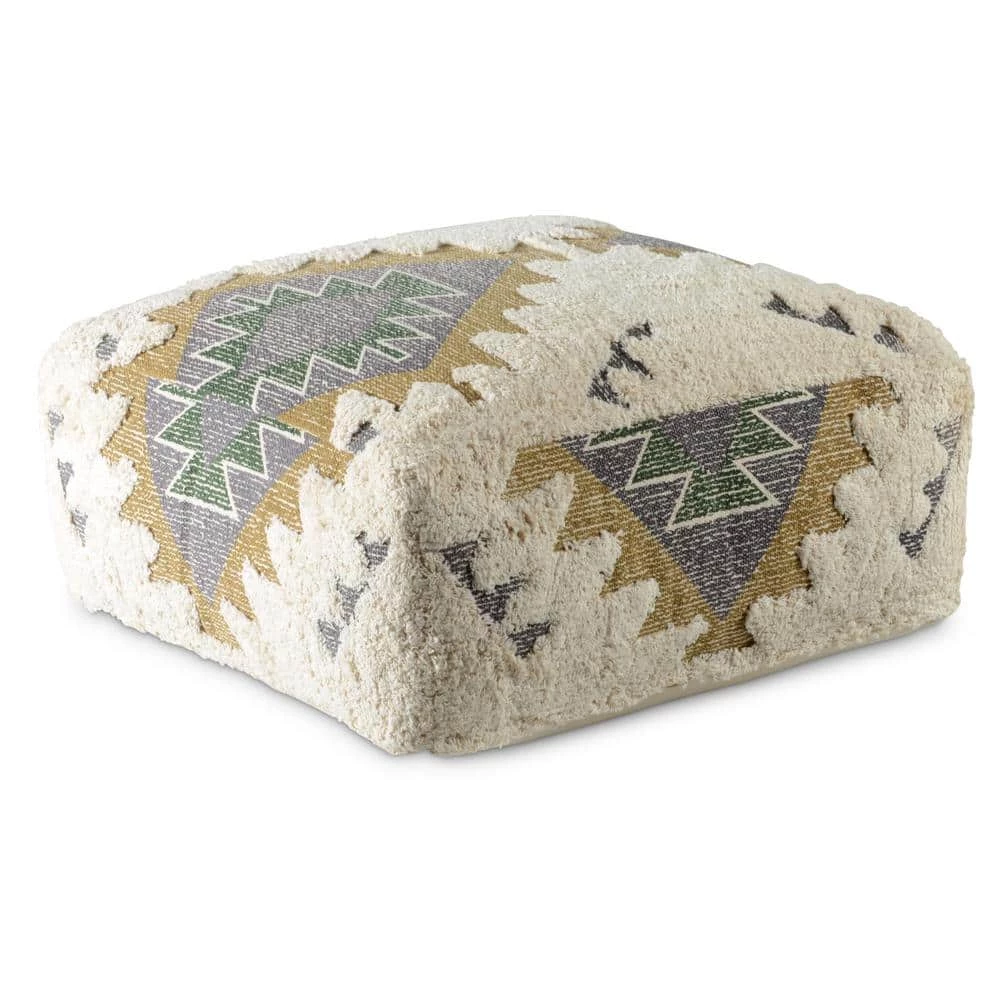 Lyssa Jacquard Fabric Printed Pouf by Steve Silver 4 Lyssa Jacquard Fabric Printed Pouf by Steve Silver - Image 2