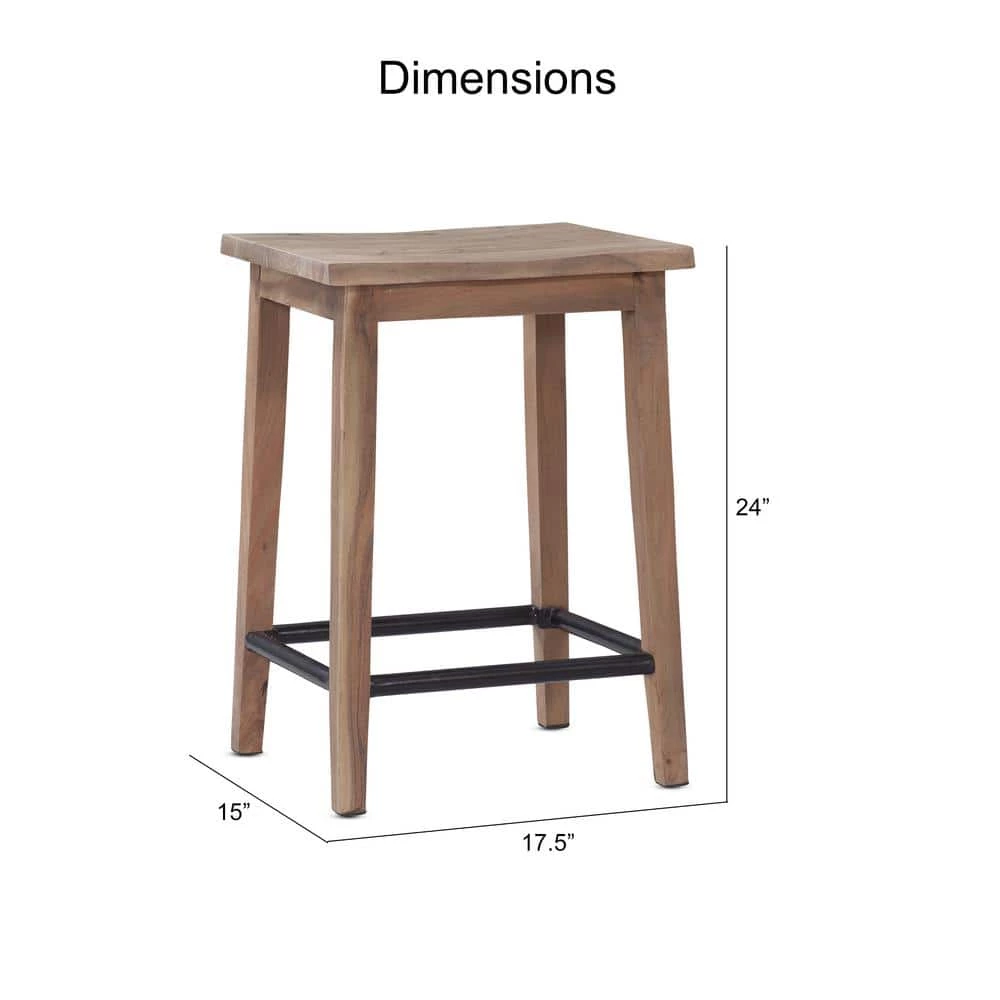 Tahoe 24 in. Natural Backless Counter Stool by Steve Silver 6 Tahoe 24 in. Natural Backless Counter Stool by Steve Silver - Image 4